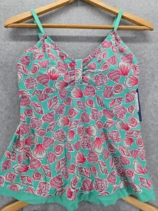 Caribbean Joe Island Women's Tankini Swim Shells Bathing Suit Top Swimsuit 10 - Picture 1 of 3