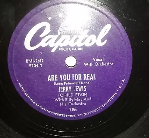 1949 Campidoglio disco Jerry Lewis Billy May orchestra "Are You For Real" 78 giri LP - Foto 1 di 6