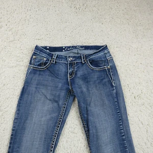 Cedar Rose Jeans Womens Size 30x34 Blue Denim Straight Fit Bootcut Thick Stitch - Picture 1 of 15