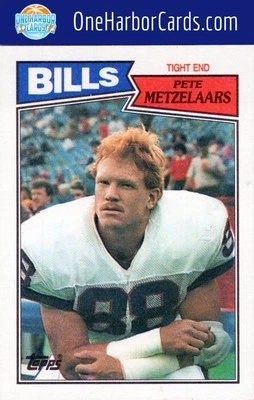 1987 Topps Buffalo Bills #366 Pete Metzelaars - Image 1 of 2