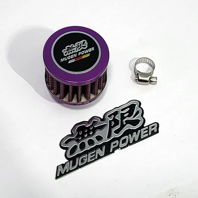 PURPLE 12MM MINI AIR OIL BREATHER FILTER FOR HONDA CIVIC D16Z6 D16Y8 MUGEN PW 33 - Image 1 of 4