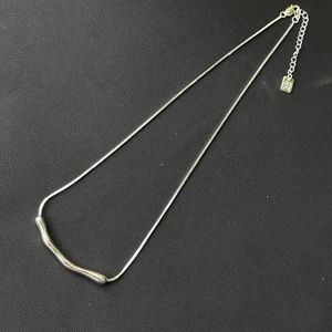 Collana catena serpente argento sterling 925 ciondolo bambù minimalista 16-18" - Foto 1 di 8