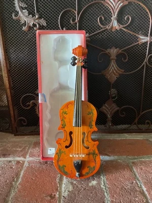 13" Tall Vintage Miniature Replica Wood Cello Musical Instrument Decoration IOB - Image 1 of 4