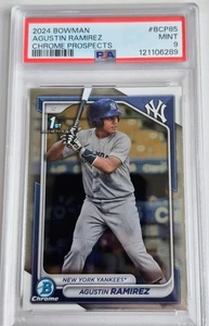 2024 Bowman Augustin Ramirez 1st Bowman Chrome PSA 9 MINT - Marlins/Yankees - Picture 1 of 2