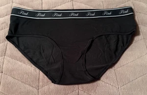 Panty Hiphugger Victoria's Secret ROSA Logo Negro Sólido ~ GRANDE ~ ¡NUEVO CON ETIQUETAS! - Imagen 1 de 4