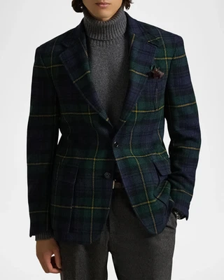 $498 Polo Ralph Lauren Blazer SZ 46R Men's Tartan Plaid Wool Modern Sport Coat - Image 1 of 4