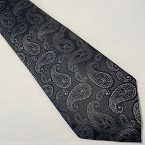 Donald J Trump Signature Collection 100% Silk Black Jacquard Paisley Mens Tie - Picture 1 of 7