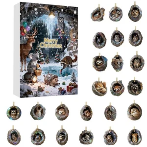 Forest Animal Advent Calendar 2025, 24 Days Cute Animal Holiday Decor Ornaments - Picture 1 of 9