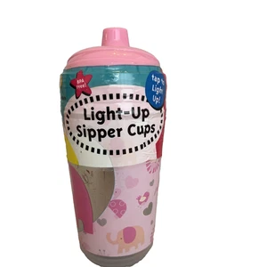 Light-Up Sipper Cup Pink, New With Sealed Wrap 10 ounce Tap To  Light Up - Picture 1 of 8