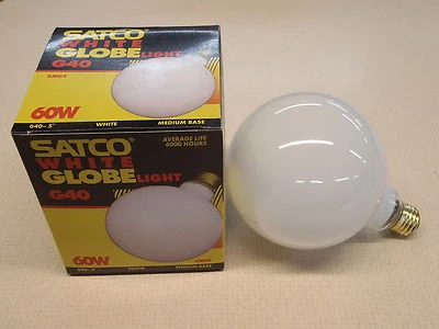G40 Satco White Globe 60 Watt - Image 1 of 2