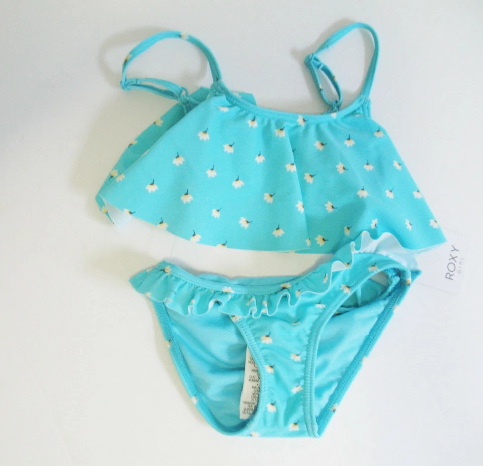 Traje de baño Roxy Niñas Bebé Saguaro Flutter Azul Radiencia Natación Flor Giro Talla 3 Foto 1 de 1
