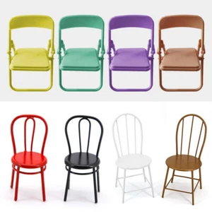 1:12/1:6 Scale Dolls House Miniature Colorful Doll Chairs Metal Iron Furniture - Picture 1 of 40