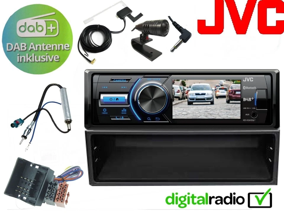 JVC TFT Bluetooth DAB+ USB Radio Antenne inkl passend für VW Golf 4 IV 97 - 03 - Bild 1 von 4