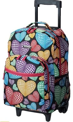 Rockland Double Handle Rolling Backpack Carry On, New Heart, 17-Inch RO1 Luggage - Image 1 of 3