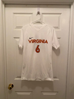 Virginia UVA Cavaliers Women's Soccer #6 Game Worn White Nike Jersey Medium - Image 1 of 4