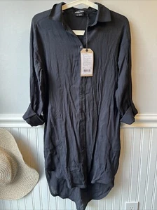prAna Scheena Shirt Black XS Fair Trade Long Sleeve Tunic Cover-Up - Picture 1 of 10