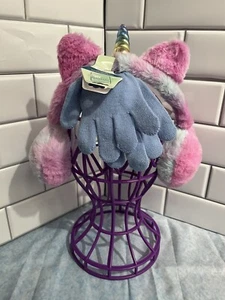 Kids Winters Tie Dye Unicorn Earmuffs With Gloves - Picture 1 of 2