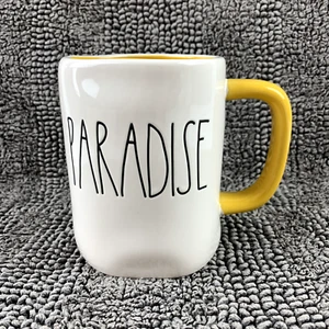 Neu Rae Dunn Paradise Becher mit gelbem Innenraum und Henkel - Bild 1 von 9