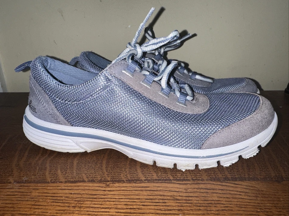 Zapato cómodo para caminar Bass Propel para mujer azul gris con cordones talla 7 M ~ usado en excelente estado Foto 1 de 4