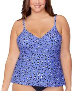 NWT RAISINS CURVE Grey Trendy Plus Aries Underwire Swim Tankini Top 14W yse2023a - Picture 1 of 1