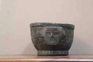 Antique Wooden Himachal Storage Pot Original Old Hand Carved Rustic Home Décor - Picture 1 of 5