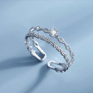925 Silver Tassesl Knuckle Ring Open Zircon Rings Women Fashion Jewelry Gift