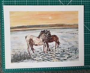 "Forest Ponies" lithographic print by British Artist. Contemporary - Picture 1 of 1