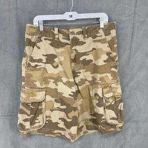 Canyon River Cargo Shorts Mens 34 Green Army Camouflage Baggy Pockets Cotton - Picture 1 of 10