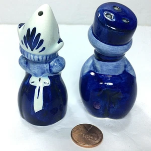 Holland Delf Blue Set Salt & Pepper Shakers Boy & Girl Figurine 3" - Picture 1 of 4