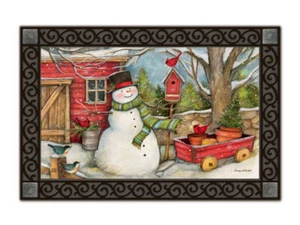 Studio M Matmates Red Barn Snowman - Bild 1 von 1
