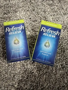 2 Boxes Refresh Relieva Lubricant Eye Drops 0.33fl oz (10 mL) Exp 4/25 - Picture 1 of 2