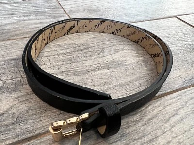 Cinturón Betsey Johnson Imitación Cuero Latón Ajustable Mediano Mujer Negro Dorado Años 90 Foto 1 de 4