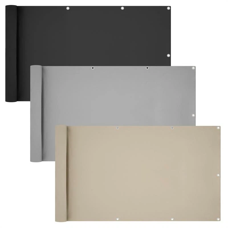 HAITAOSY Balkon Sichtschutz 150x1750 Cm – Blickdicht & UV-beständig, Ohne Bohren Für Terrasse & Balkongeländer (Beige)