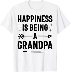 Happiness Is Being A Grandpa Fathers Day T-Shirt Hoodie - Picture 1 of 10