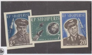 ALBANIA (MK5542) # 654-656 VF-MNH IMPERF PRIMER GRUPO VUELO ESPACIAL EMISIÓN CV $45 - Imagen 1 de 1