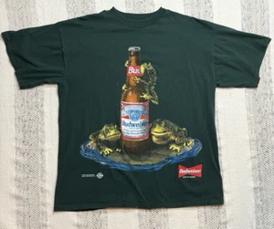Vintage Budweiser Frogs Jump On A Bud T-Shirt XL 1996 Anheuser Busch Distressed - Picture 1 of 8