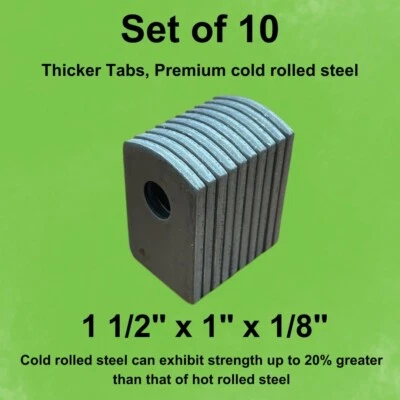 Thick Steel Weld on Tabs, 1 1/2" x 1" x 1/8" (10) Mounting Brackets, RZR - Image 1 of 2
