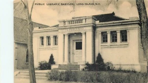 LONG ISLAND, NEW YORK - BABYLON PUBLIC LIBRARY - OLD POSTCARD VIEW - Picture 1 of 2