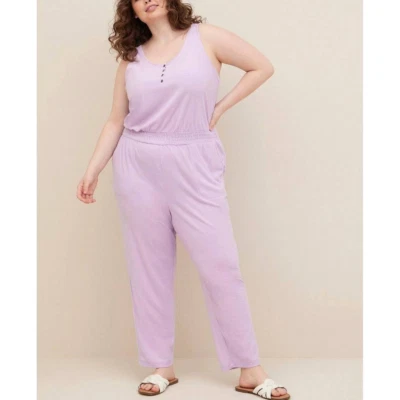 Nuevo mono tejido de felpa de una pieza púrpura claro súper lindo 2 (2X 18/20) Torrid Foto 1 de 3