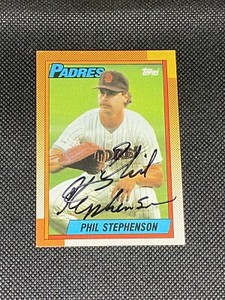 Phil Stephenson San Diego Padres Signed Auto 1990 Topps #584 ~ COA