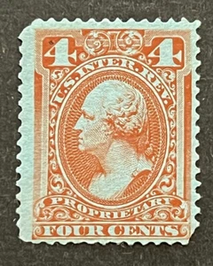 Travelstamps:1871-1874 US Proprietary Stamp Scott #RB15 - 4 cent Washington MNG - Picture 1 of 5