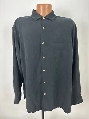 Tommy Bahama Silk Shirt Men XL Waffle Texture Long Sleeve Minimal Preppy Outdoor - Image 1 of 4