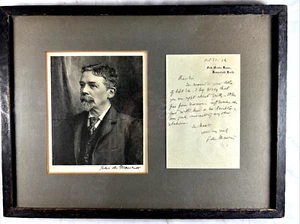 GEORGE DU MAURIER HANDWRITTEN & SIGNED LETTER 1894 Hampstead Heath Framed - Picture 1 of 8