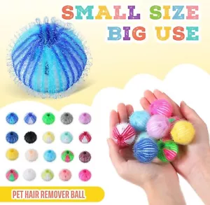 Pet Hair Lint Catcher Balls Reusable For Washer or Dryer Lot of 10 Multicolor - Picture 1 of 3