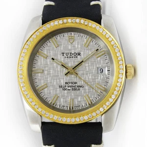 Vintage Tudor Geneve Auto Date Silver Linen Dial Men Steel Watch Ref 21013 - Picture 1 of 13