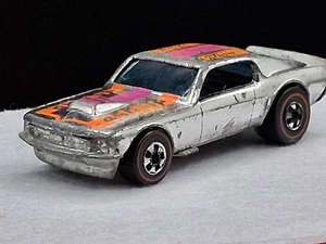 Vintage 1974 Mattel Hot Wheels Redline Mustang Stocker Super Chrome Red Line - Bild 1 von 11