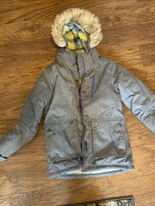 Kids Youth LL Bean Silver Hooded Gray Cold Weather Jacket Size M10-12 - Picture 1 of 17