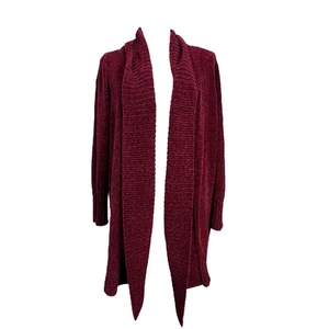 Seven7 Open Front Cardigan Pullover XXL Burgund weich kuschelig Chenille Damen  - Bild 1 von 7