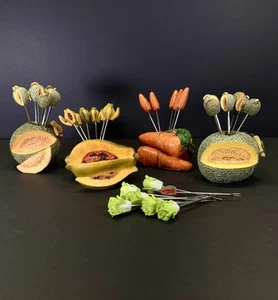 NEW Vintage Fruit/Veggie Cocktail Hors Dourves Picks Lot Retro Tiki Barware Gift - Picture 1 of 12