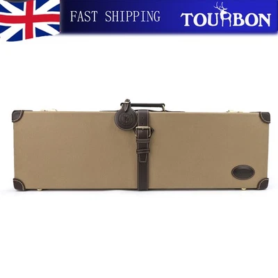 TOURBON Vintage Canvas Shotgun Hard Case Cabinet Storage Box Safety Hunting Gift - Image 1 of 4